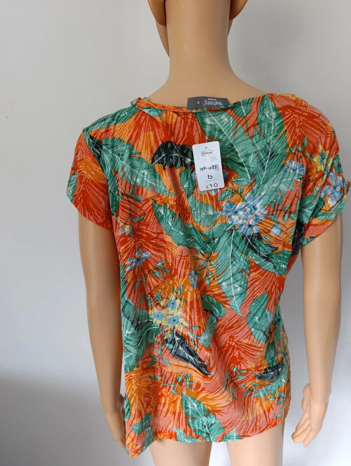Nutmeg Dames – Tropisch bedrukt T-shirt – Maat s – photo 5